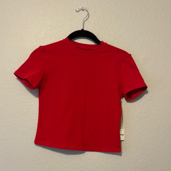 KHY Tops - Vibrant Red Short Sleeve Cotton Tees